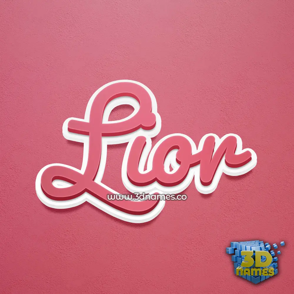 lior in Red Scribble style - 3D name wallpaper