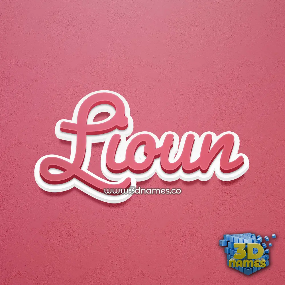 lioun in Red Scribble style - 3D name wallpaper