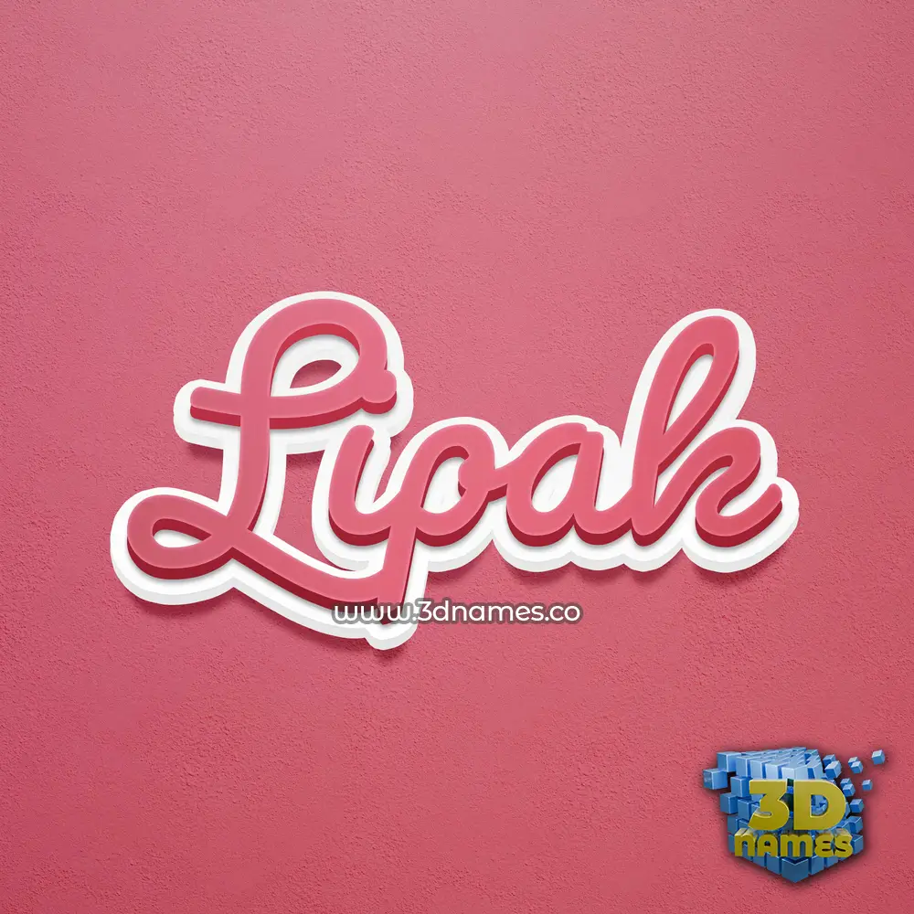 lipak in Red Scribble style - 3D name wallpaper