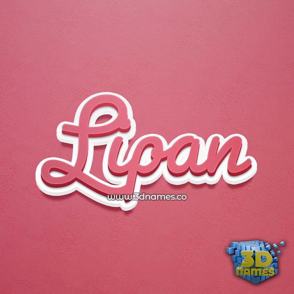 lipan in Red Scribble style - 3D name wallpaper