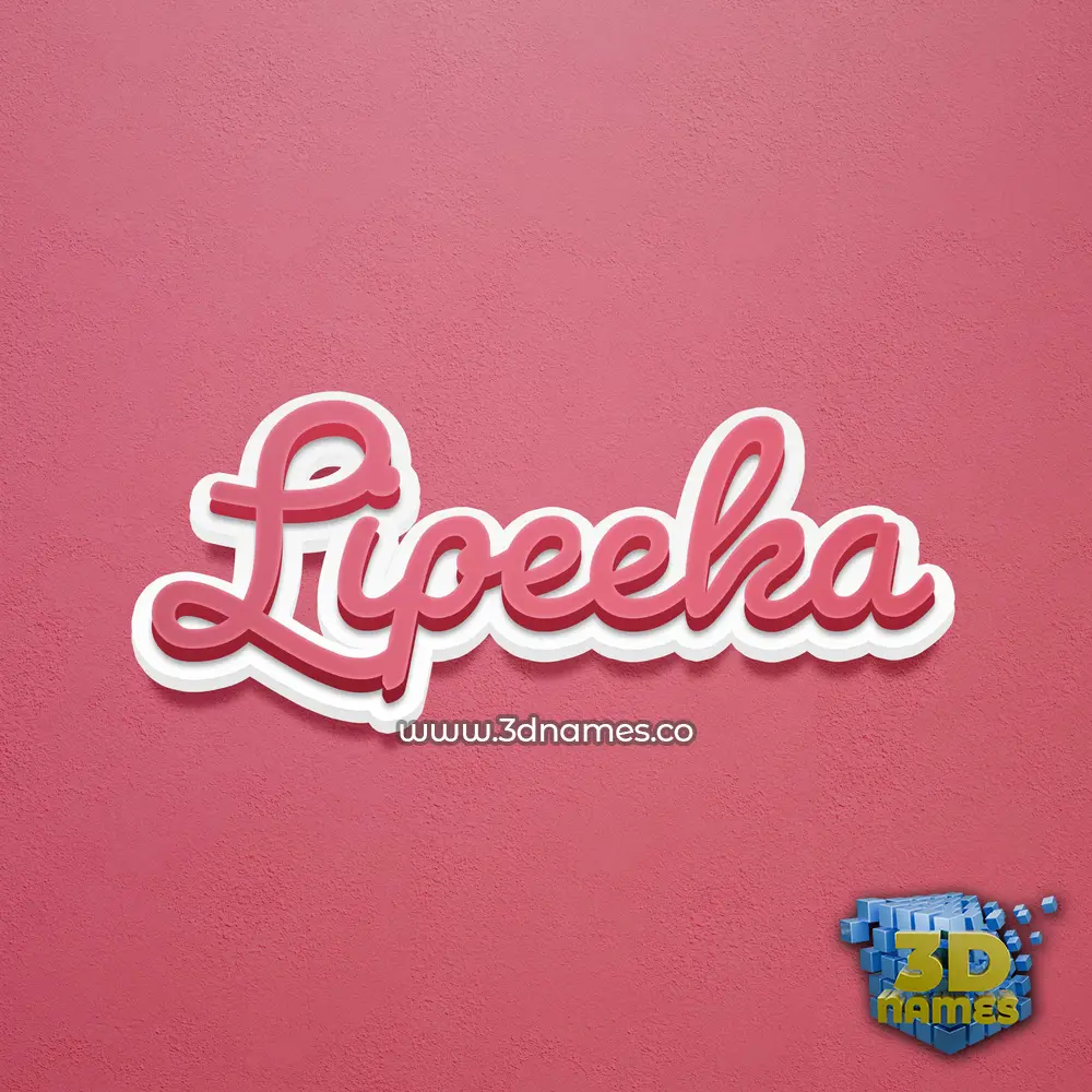 lipeeka in Red Scribble style - 3D name wallpaper