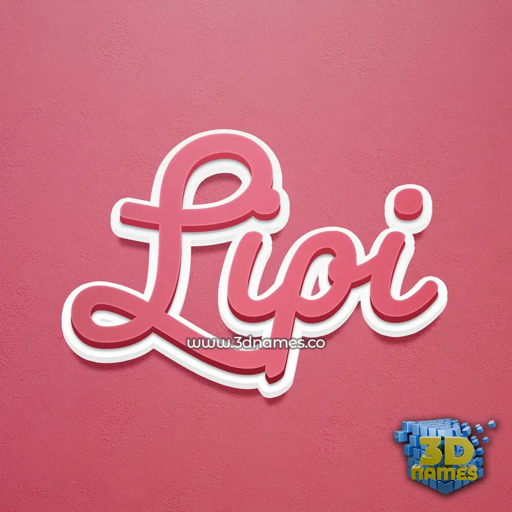 lipi in Red Scribble style - 3D name wallpaper