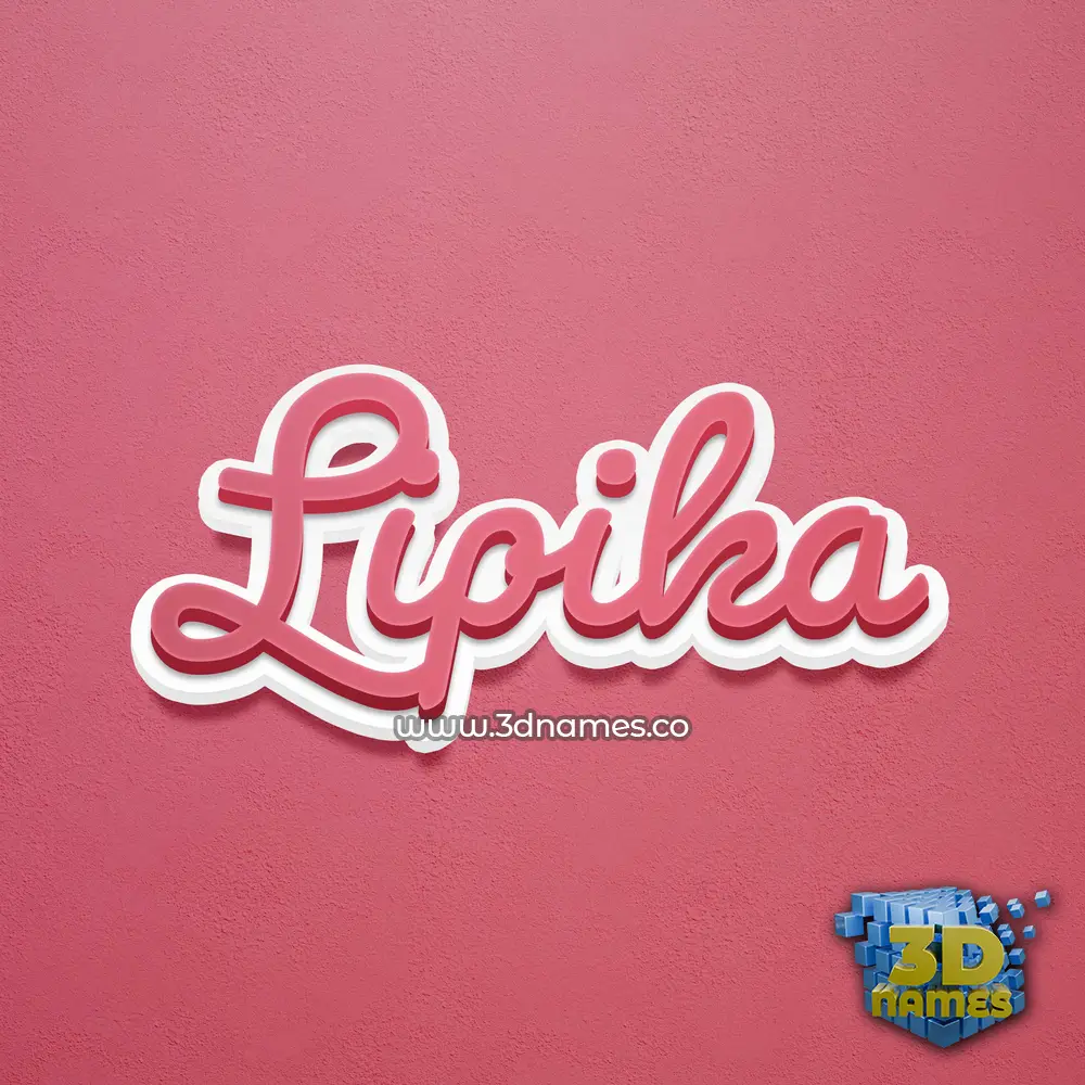 lipika in Red Scribble style - 3D name wallpaper