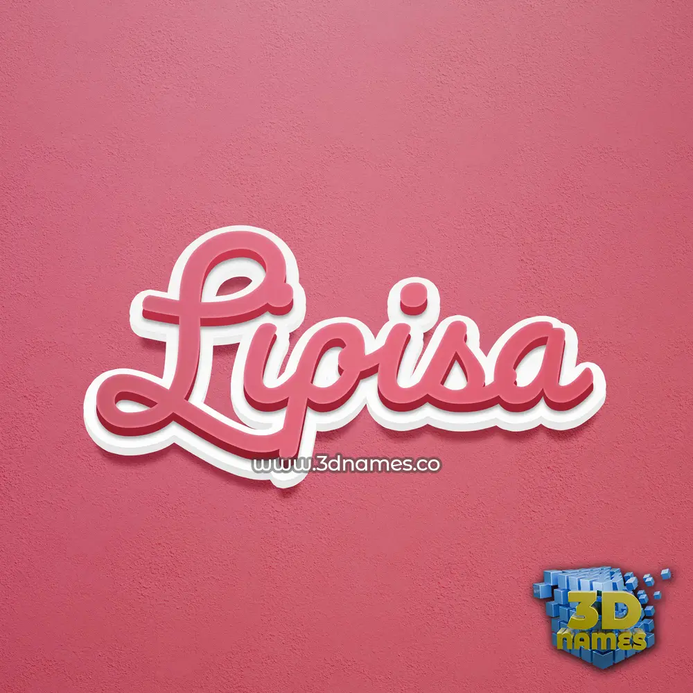 lipisa in Red Scribble style - 3D name wallpaper