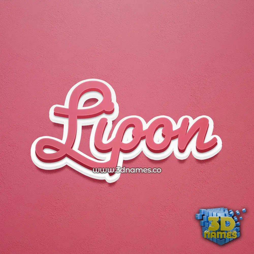 lipon in Red Scribble style - 3D name wallpaper
