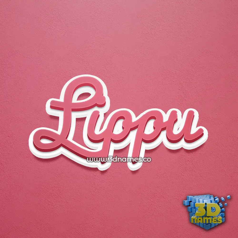 lippu in Red Scribble style - 3D name wallpaper