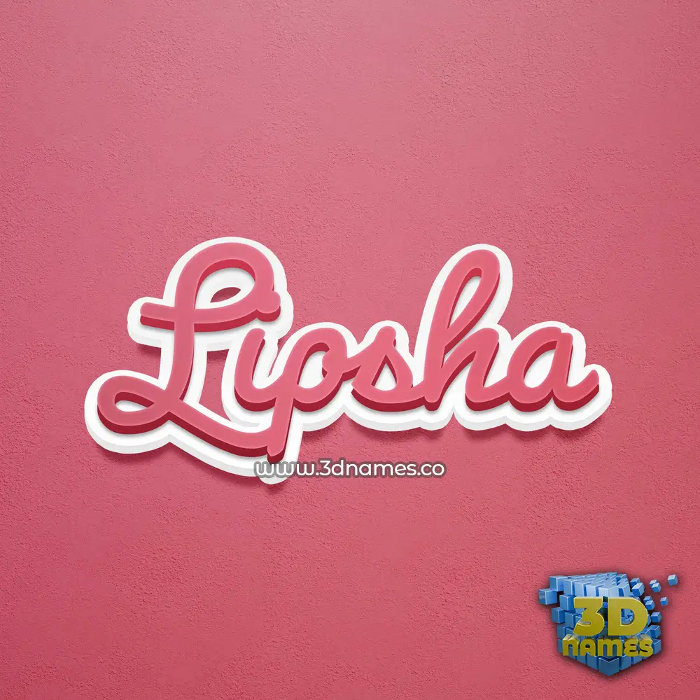 lipsha in Red Scribble style - 3D name wallpaper