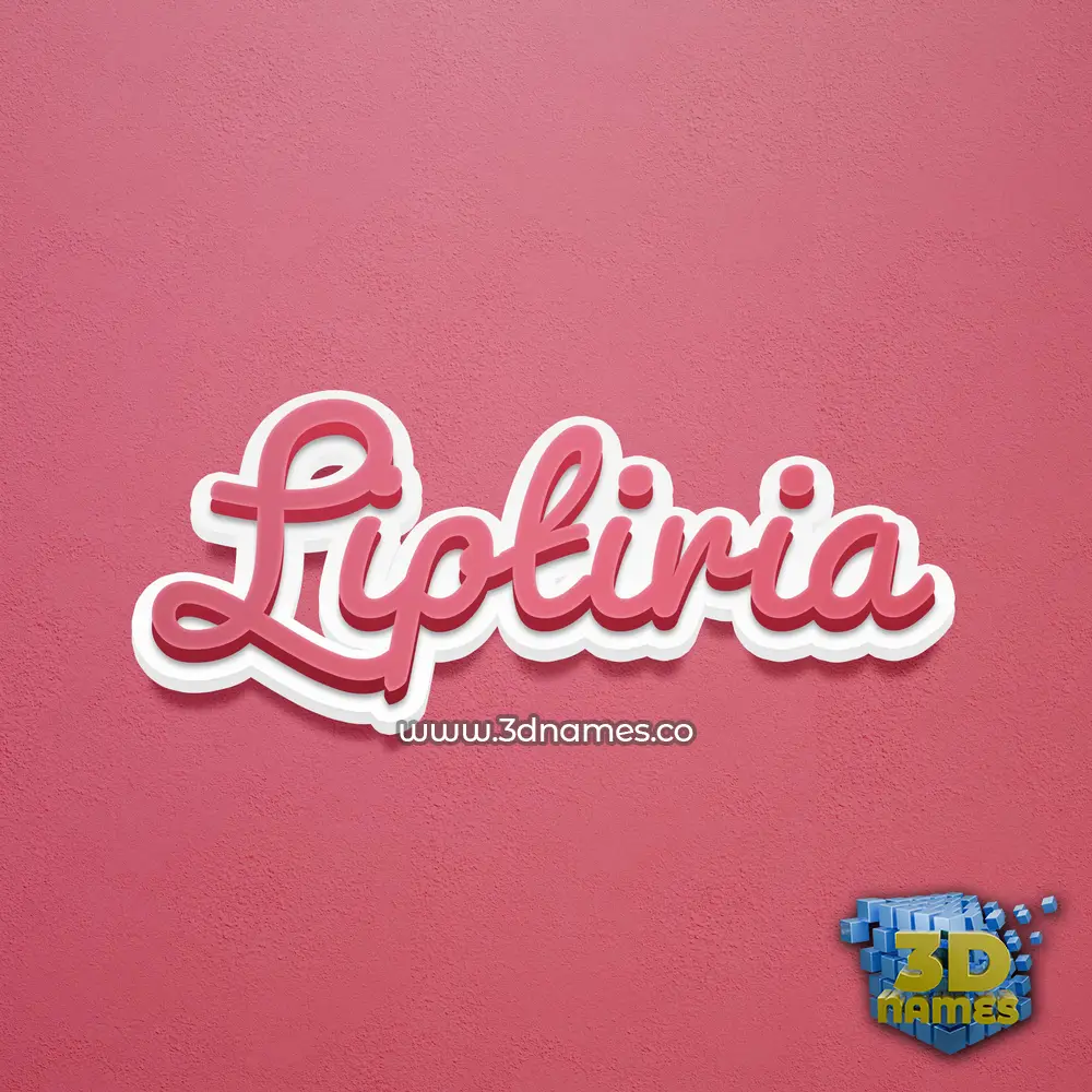 liptiria in Red Scribble style - 3D name wallpaper