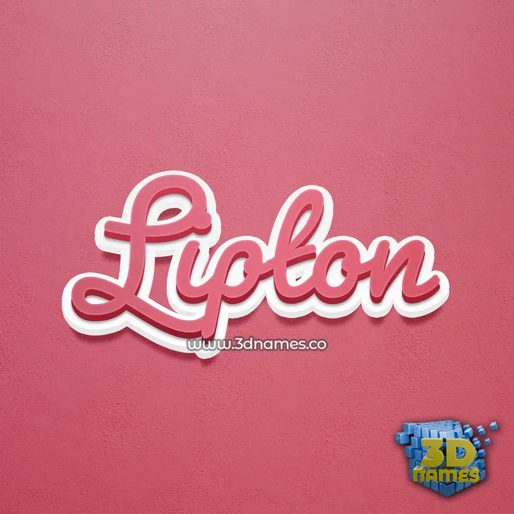 lipton in Red Scribble style - 3D name wallpaper