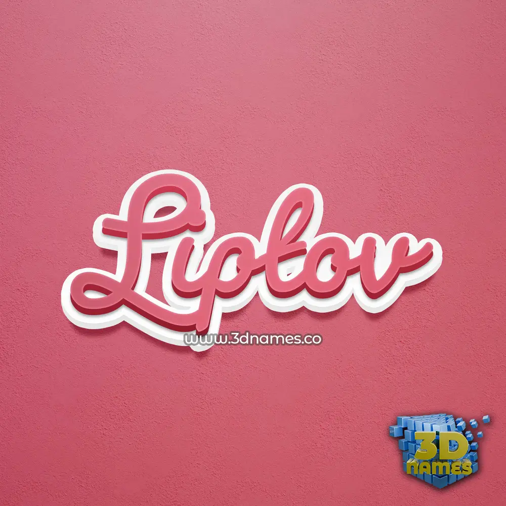 liptov in Red Scribble style - 3D name wallpaper