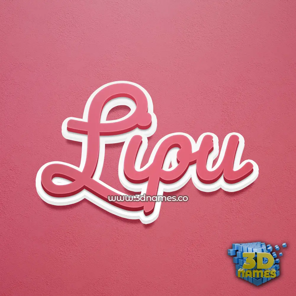 lipu in Red Scribble style - 3D name wallpaper