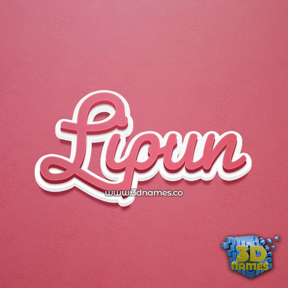 lipun in Red Scribble style - 3D name wallpaper