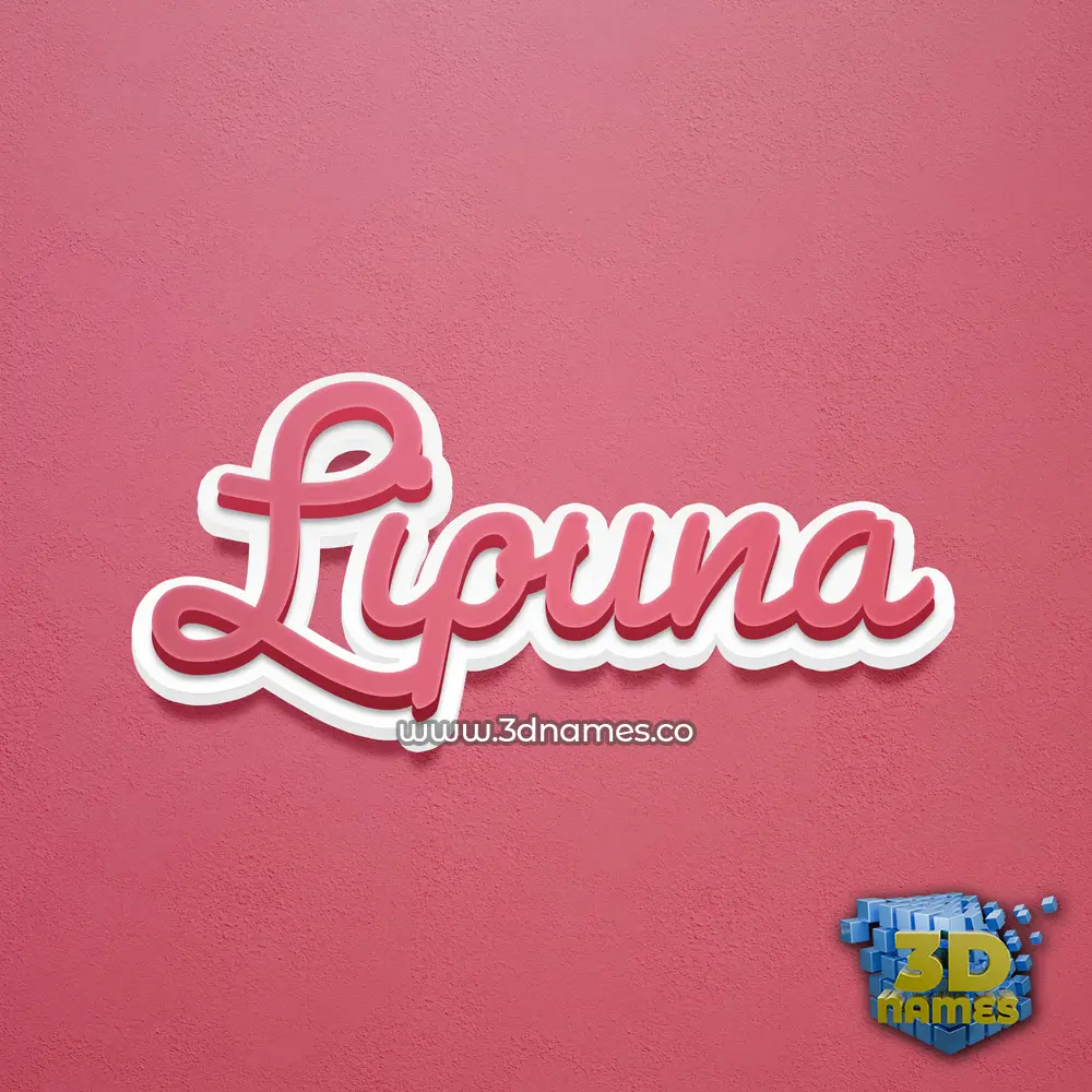 lipuna in Red Scribble style - 3D name wallpaper