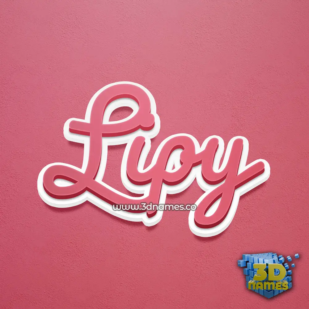 lipy in Red Scribble style - 3D name wallpaper