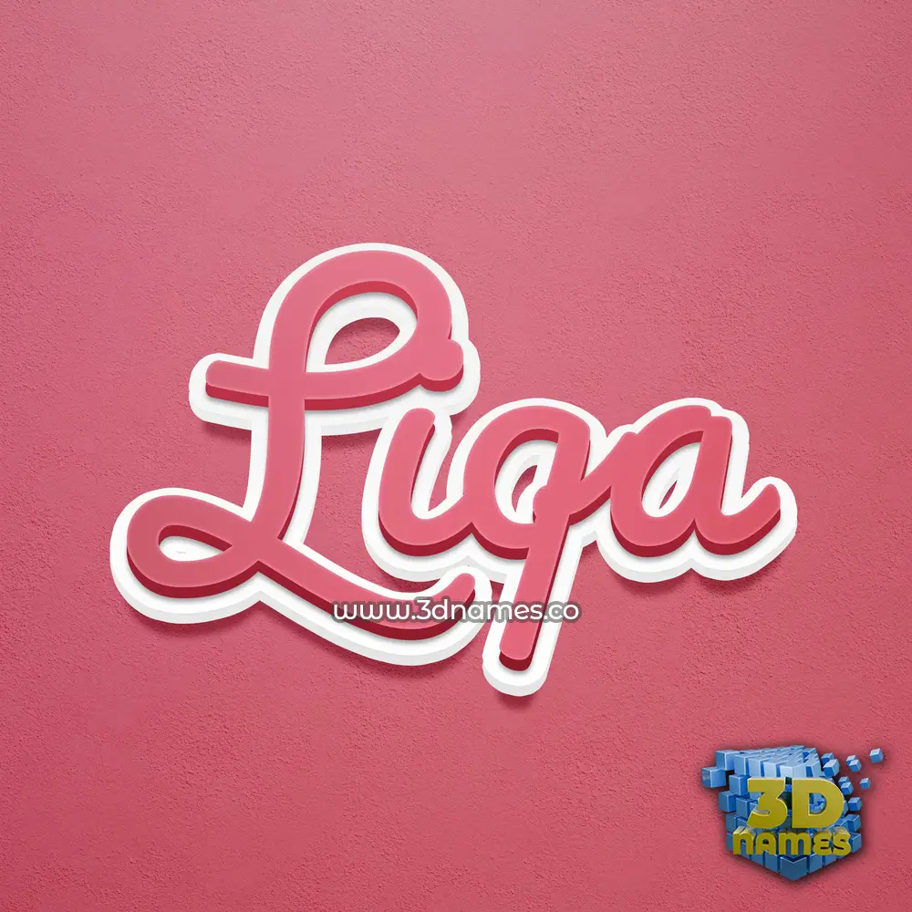 liqa in Red Scribble style - 3D name wallpaper