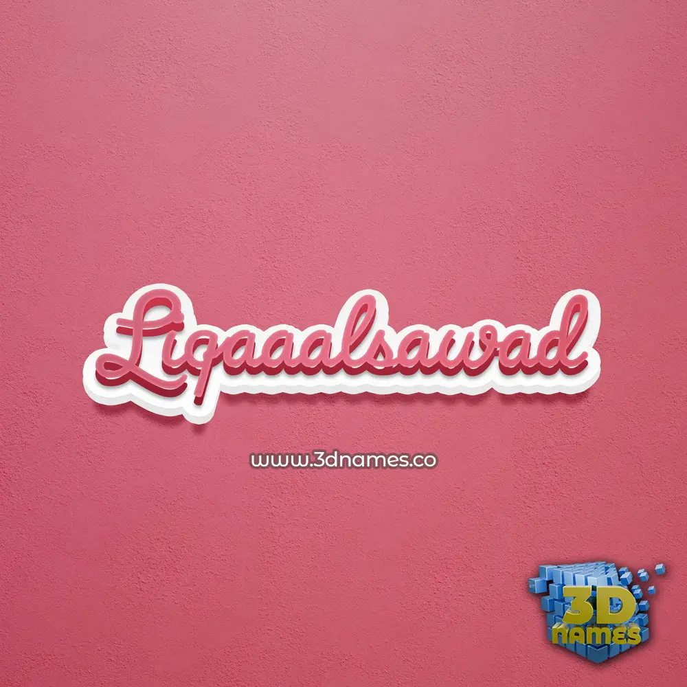 liqaaalsawad in Red Scribble style - 3D name wallpaper