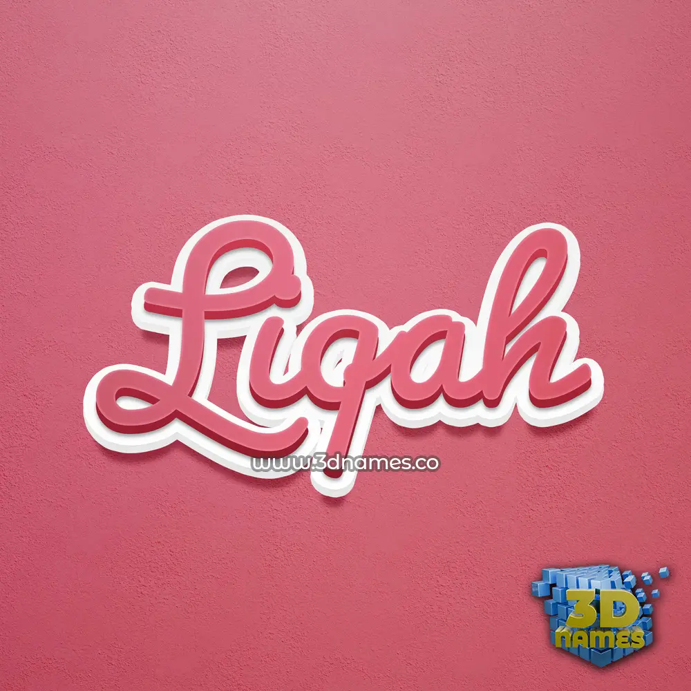 liqah in Red Scribble style - 3D name wallpaper