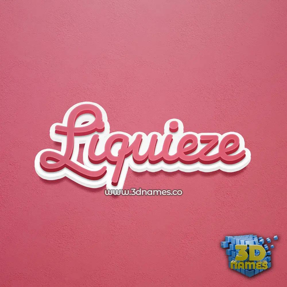 liquieze in Red Scribble style - 3D name wallpaper