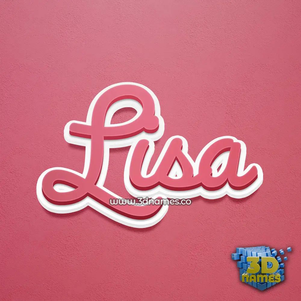 lisa in Red Scribble style - 3D name wallpaper