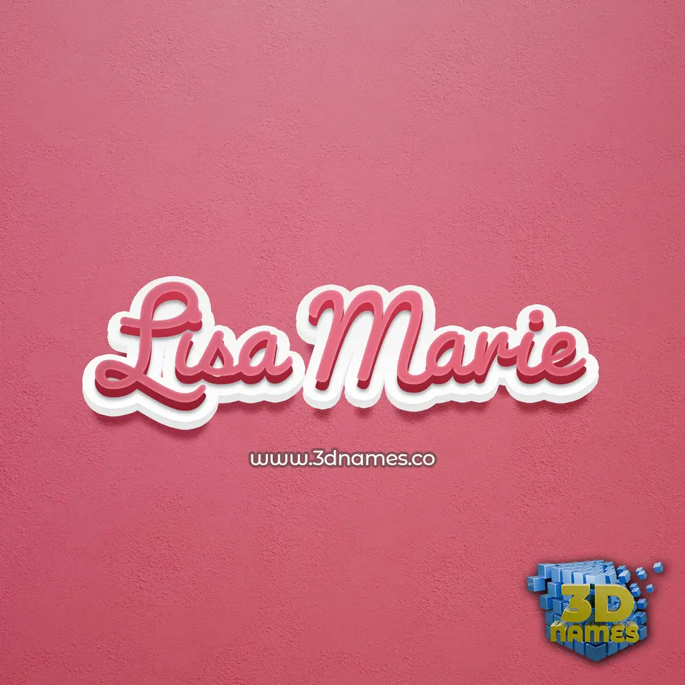 lisa marie in Red Scribble style - 3D name wallpaper