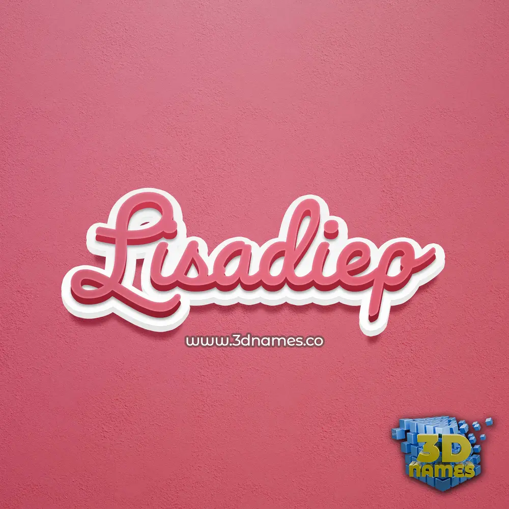 lisadiep in Red Scribble style - 3D name wallpaper