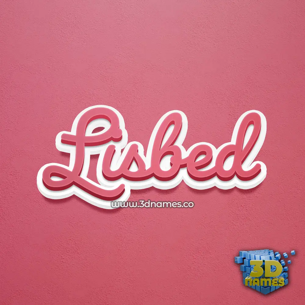 lisbed in Red Scribble style - 3D name wallpaper