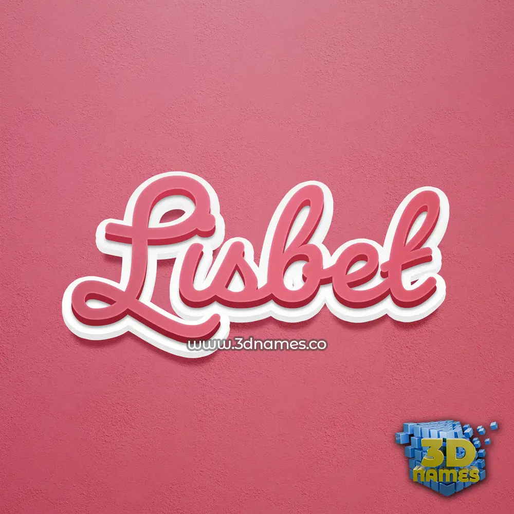 lisbet in Red Scribble style - 3D name wallpaper