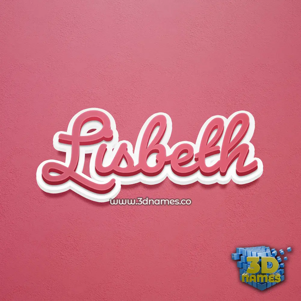 lisbeth in Red Scribble style - 3D name wallpaper