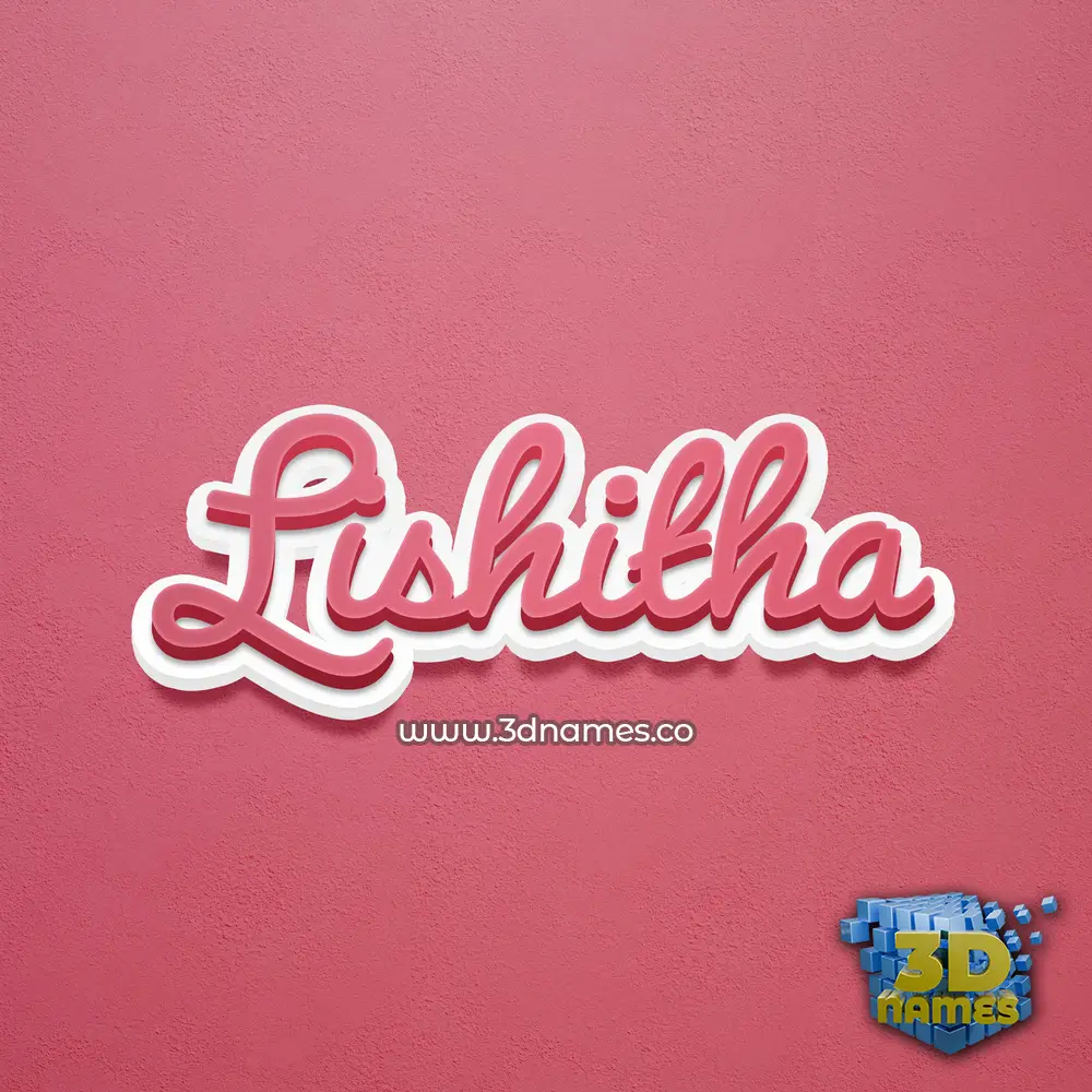 lishitha in Red Scribble style - 3D name wallpaper