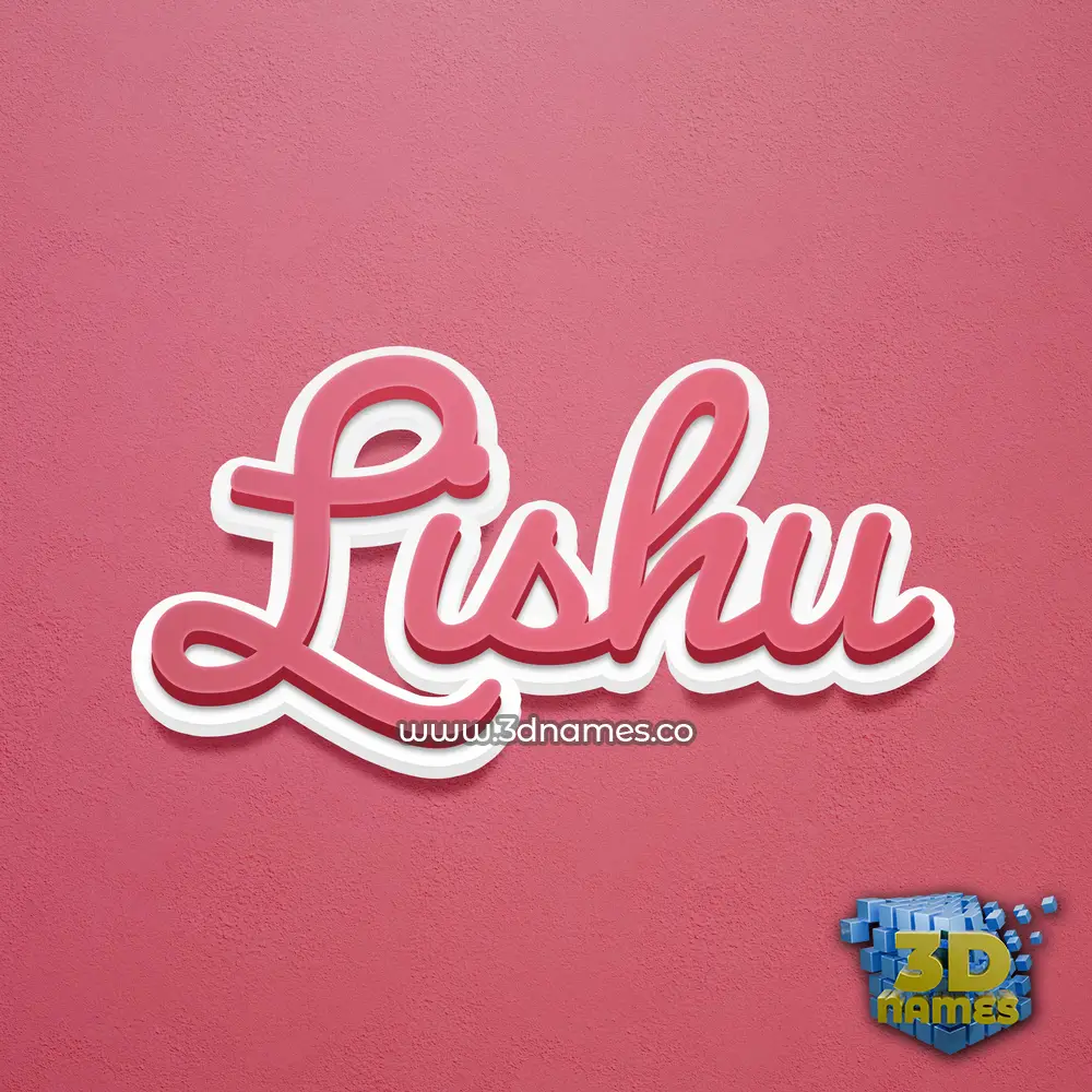 lishu in Red Scribble style - 3D name wallpaper