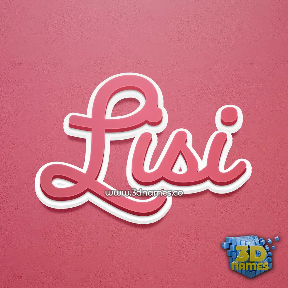 lisi in Red Scribble style - 3D name wallpaper