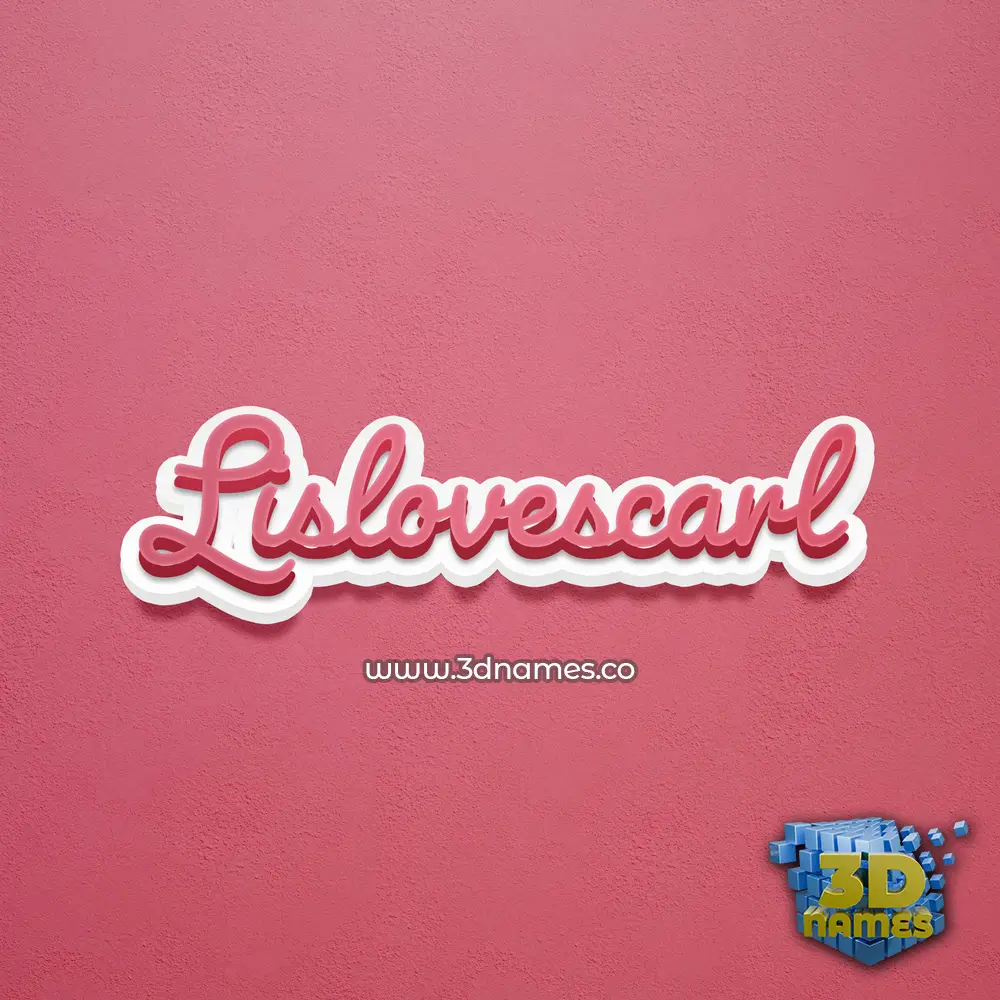 lislovescarl in Red Scribble style - 3D name wallpaper