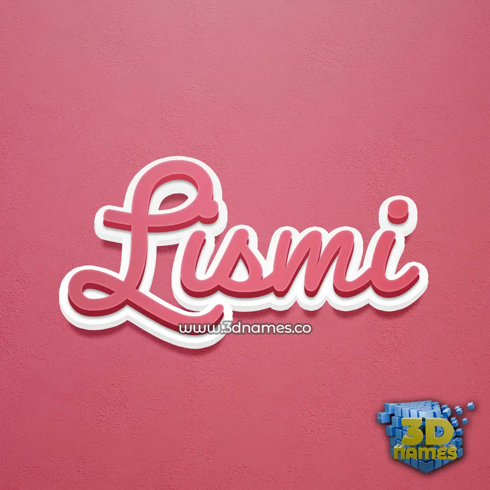 lismi in Red Scribble style - 3D name wallpaper