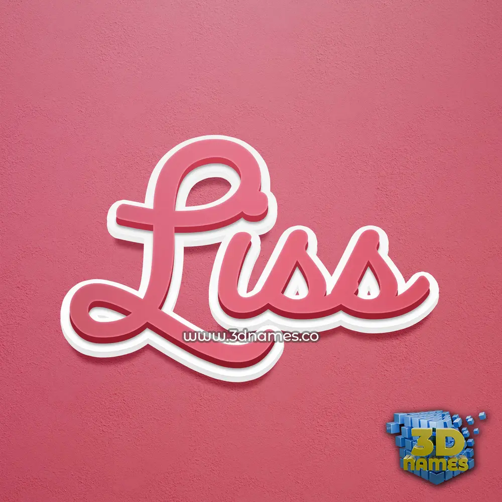 liss in Red Scribble style - 3D name wallpaper