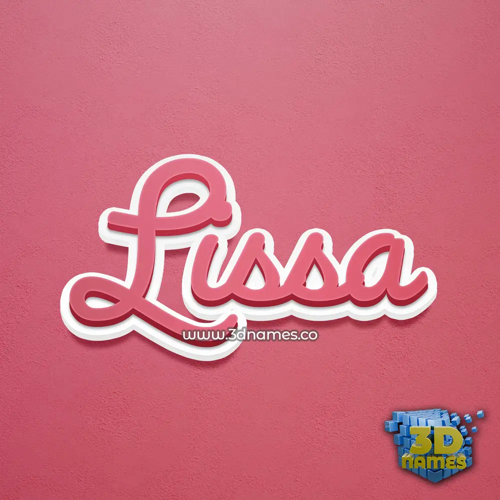lissa in Red Scribble style - 3D name wallpaper