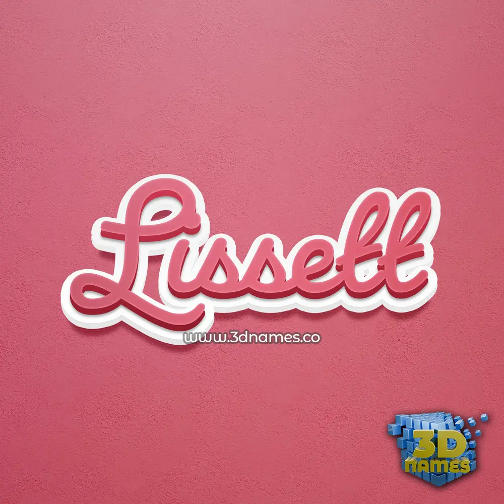 lissett in Red Scribble style - 3D name wallpaper