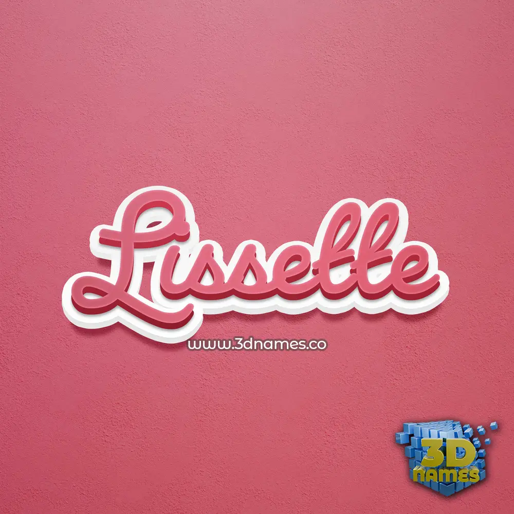 lissette in Red Scribble style - 3D name wallpaper