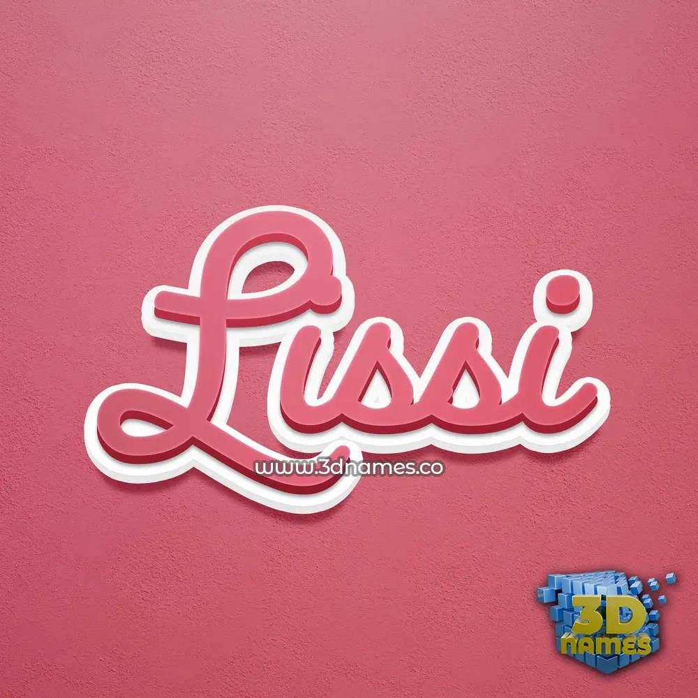 lissi in Red Scribble style - 3D name wallpaper