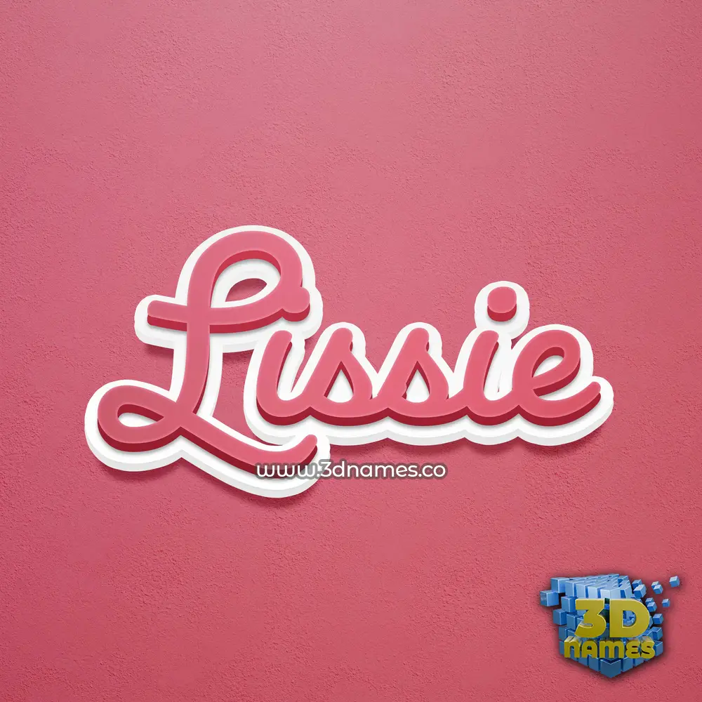 lissie in Red Scribble style - 3D name wallpaper