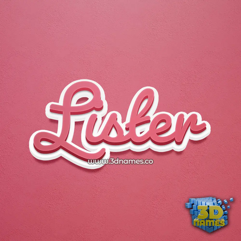 lister in Red Scribble style - 3D name wallpaper
