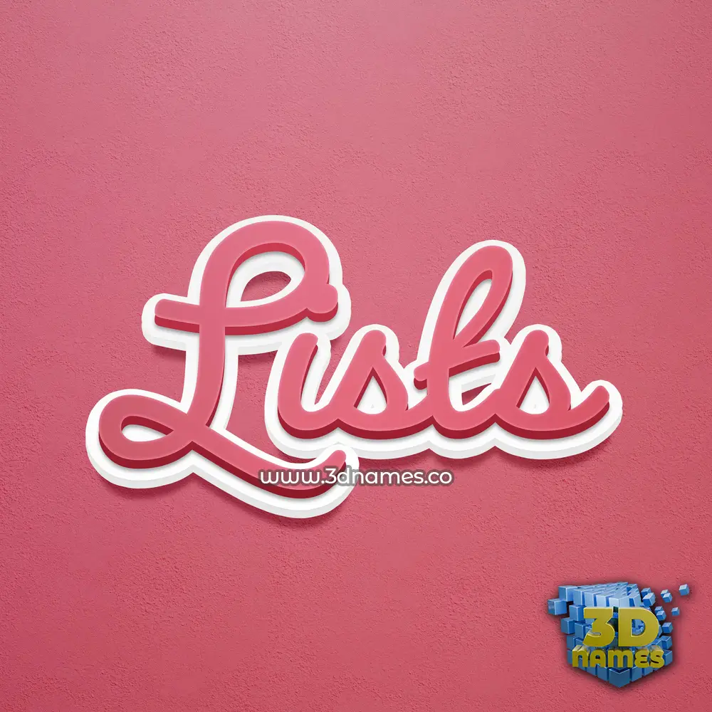 lists in Red Scribble style - 3D name wallpaper