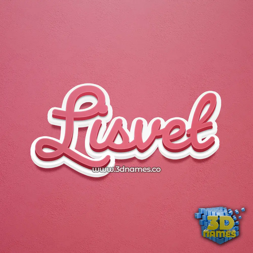 lisvet in Red Scribble style - 3D name wallpaper