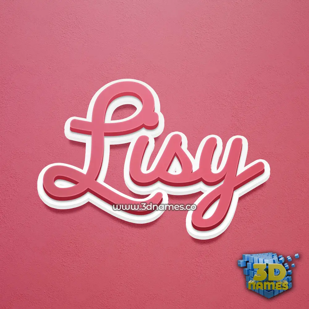 lisy in Red Scribble style - 3D name wallpaper