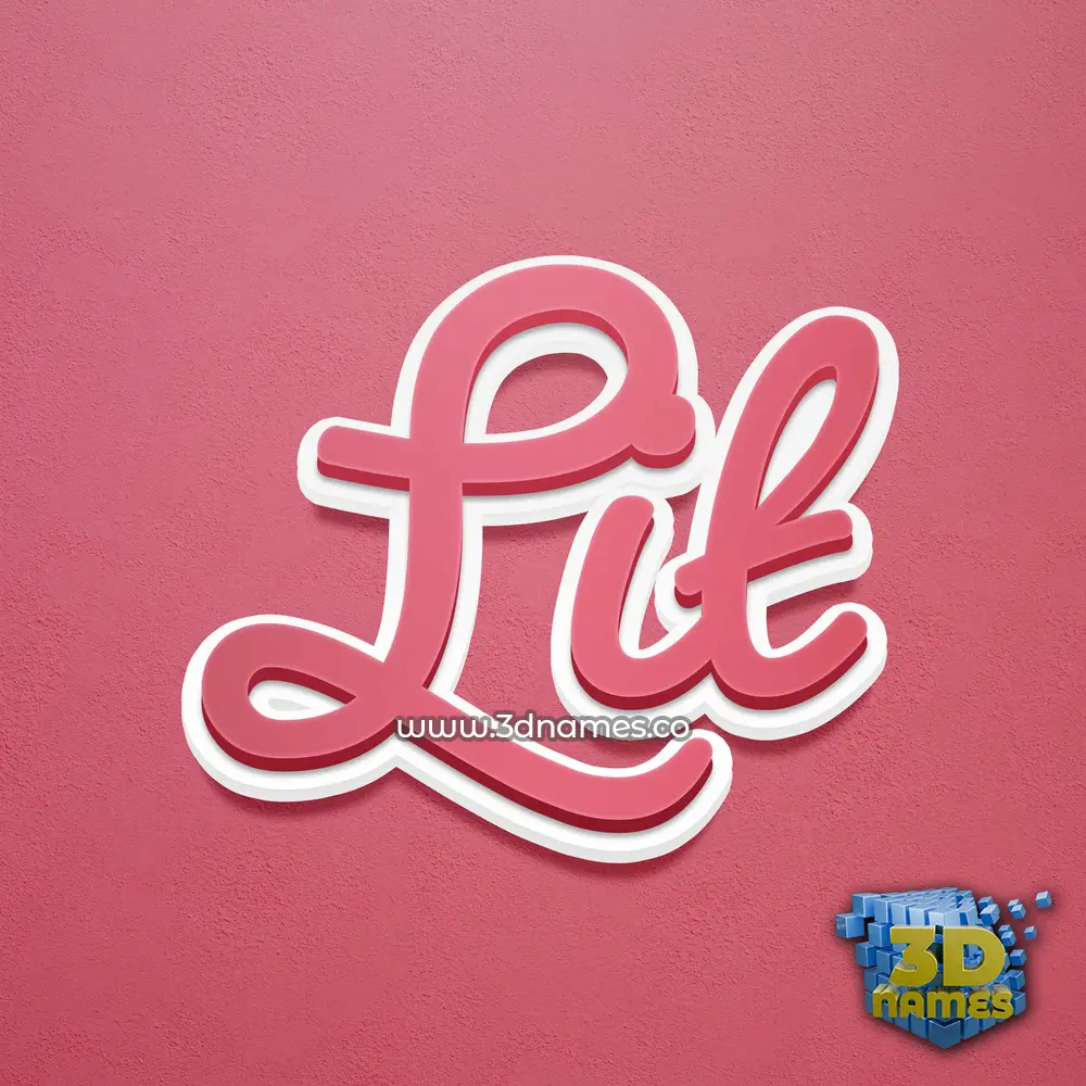lit in Red Scribble style - 3D name wallpaper