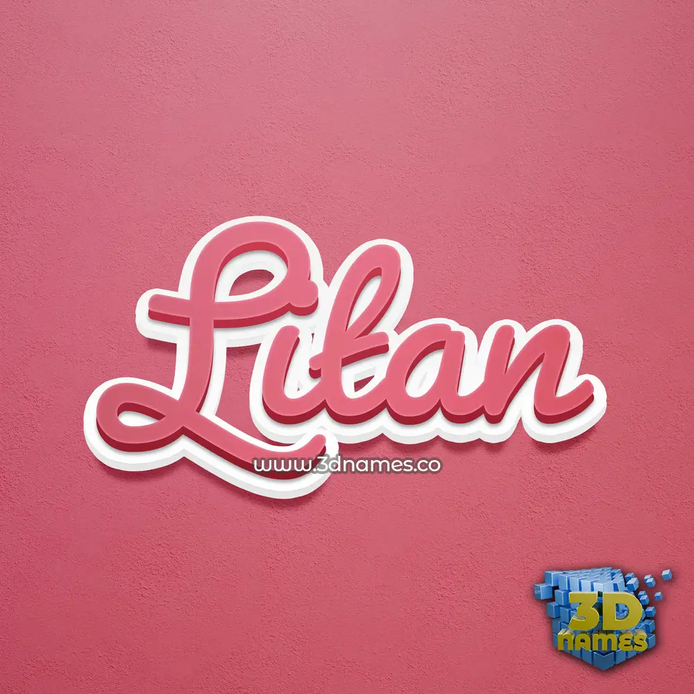 litan in Red Scribble style - 3D name wallpaper