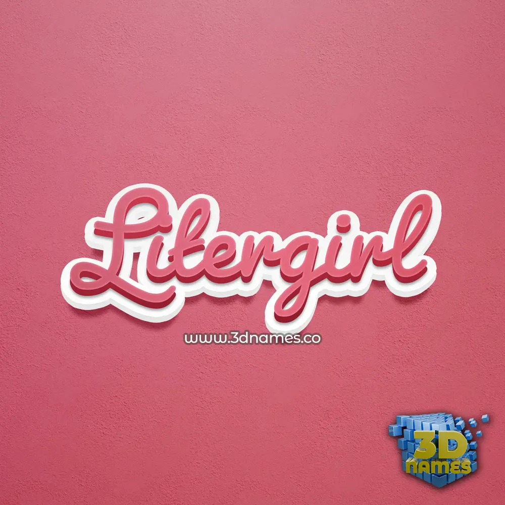 litergirl in Red Scribble style - 3D name wallpaper