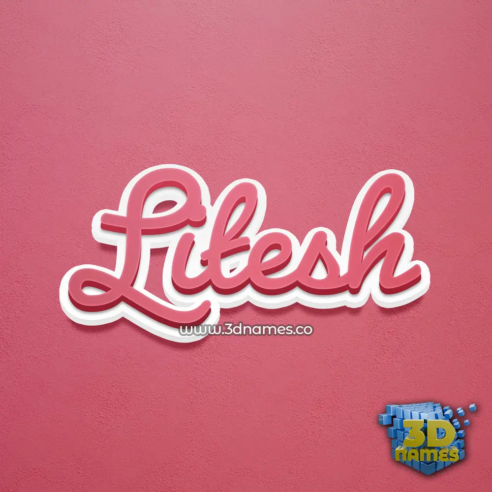 litesh in Red Scribble style - 3D name wallpaper