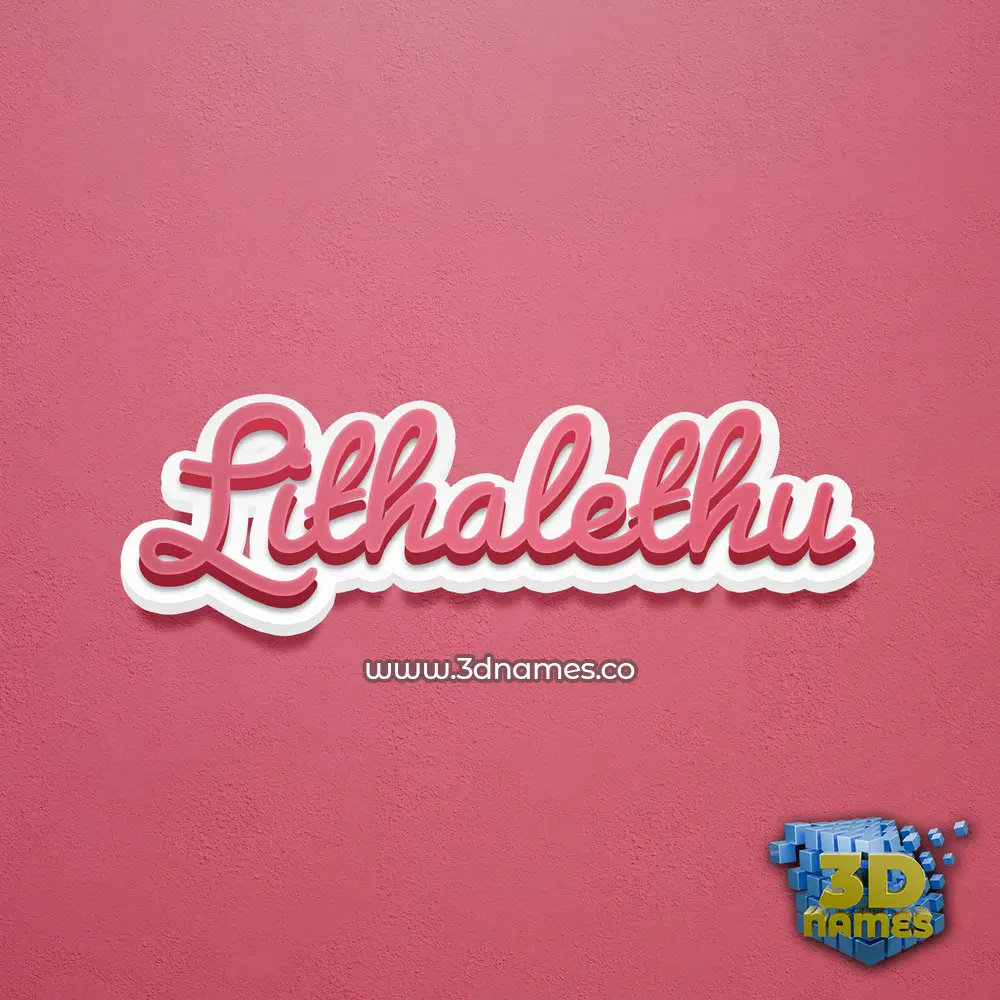 lithalethu in Red Scribble style - 3D name wallpaper