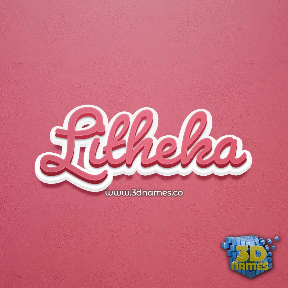 litheka in Red Scribble style - 3D name wallpaper