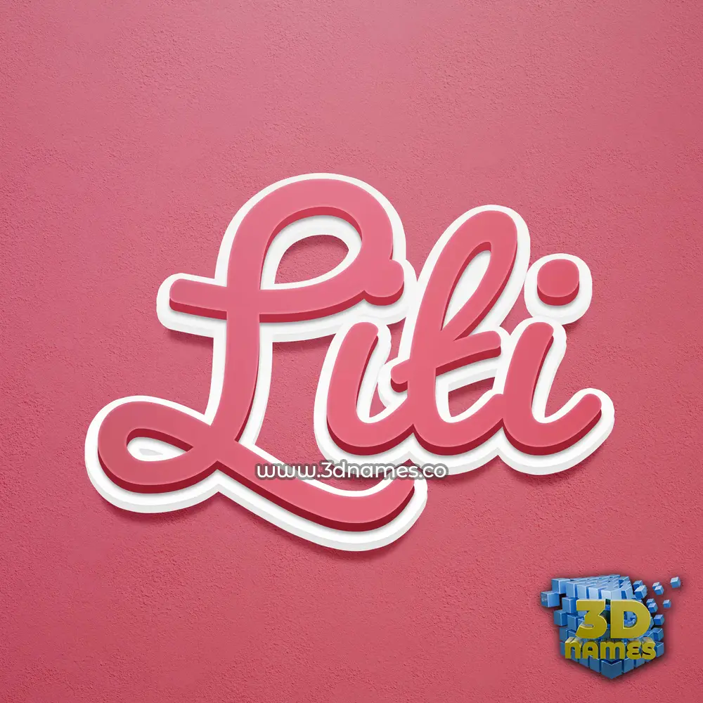 liti in Red Scribble style - 3D name wallpaper